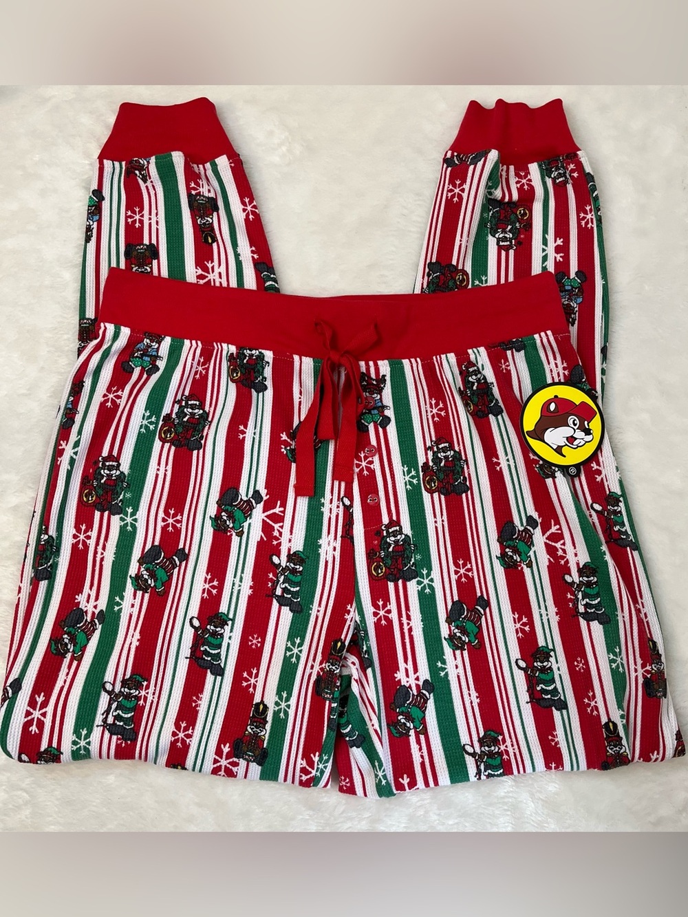 Buc-ee’s Christmas Thermal Red Holiday Pajama Pants Size Large NWT